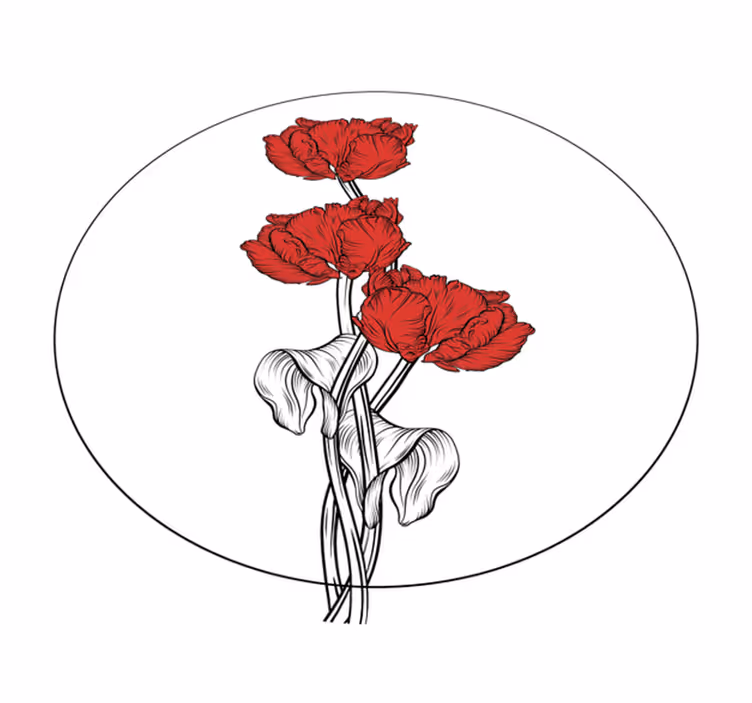 Red Floral Arrangement bathroom mat - TenStickers