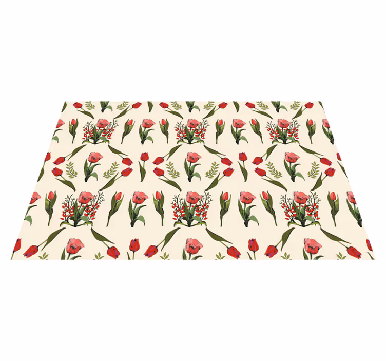 Floral rug in bloom pattern - TenStickers