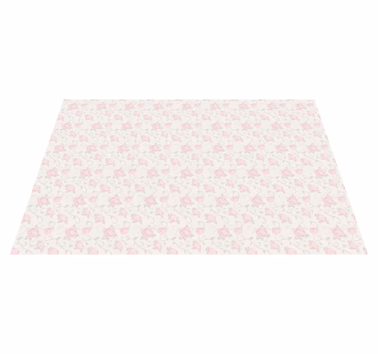 Delicate Rose Pattern floral rug - TenStickers