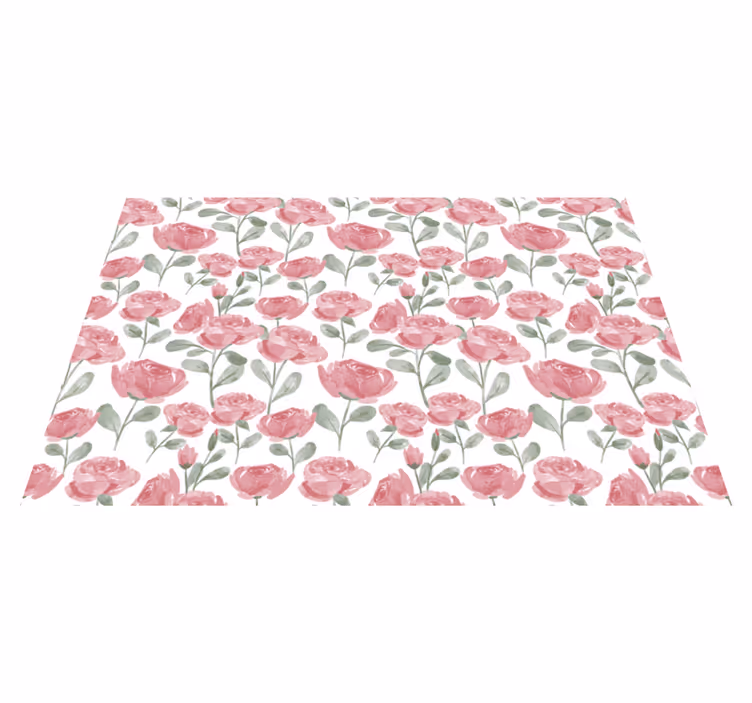 Natural vintage rose pattern floral rug - TenStickers
