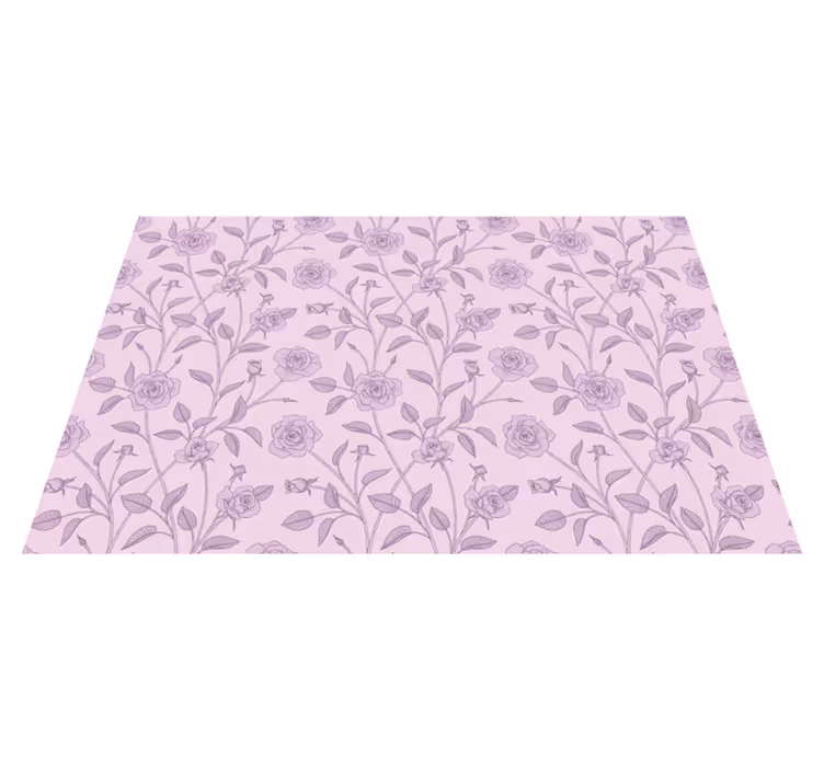 Floral rug lavender floral design - TenStickers