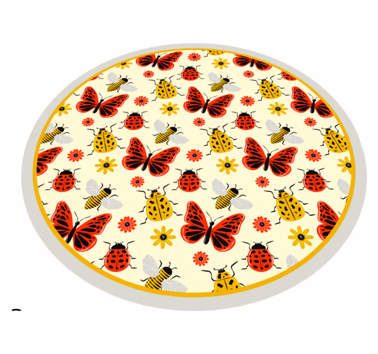 Colorful Insect Pattern animal mat - TenStickers