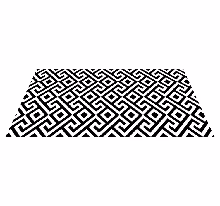 Bold black and white pattern geometric rug - TenStickers
