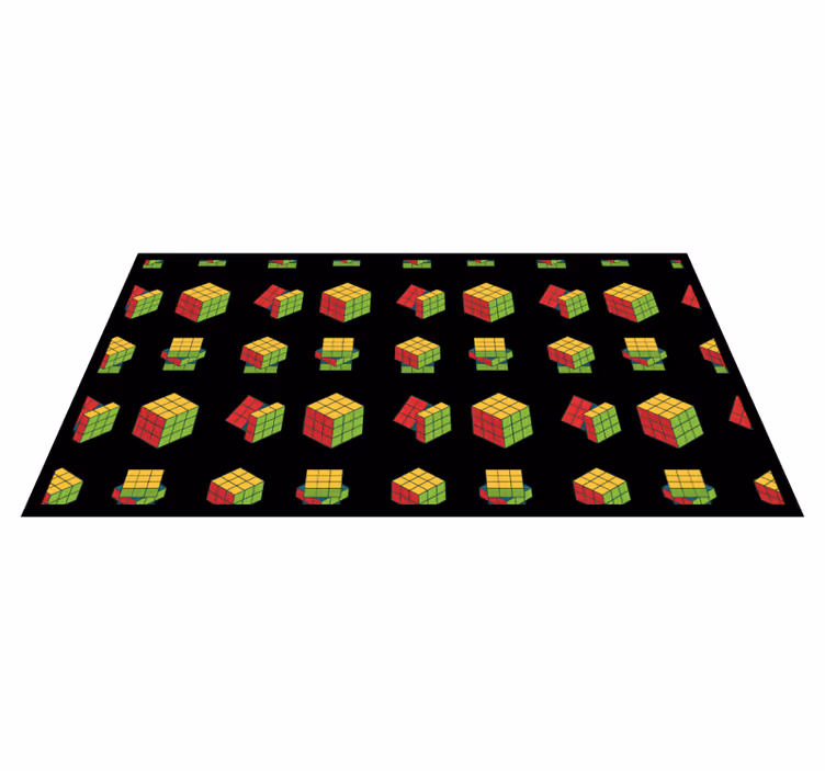 Colorful rubik cube pattern vintage rug - TenStickers