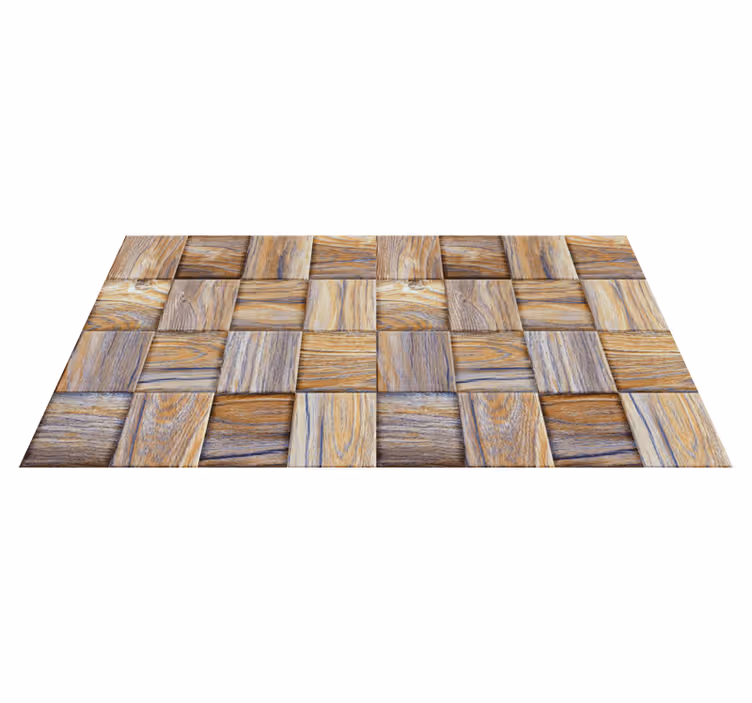Block Style wood effect rug - TenStickers
