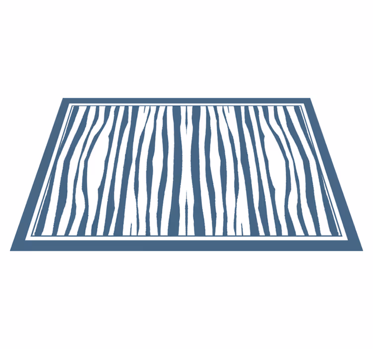 Blue zebra stripes animal print rug - TenStickers