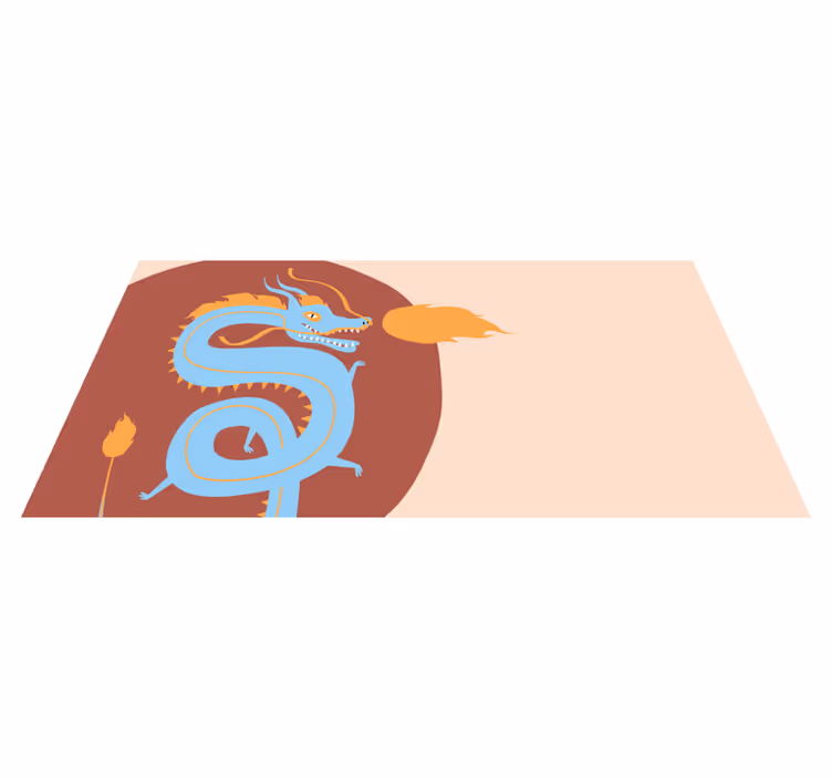 Light blue dragon animal rug - TenStickers