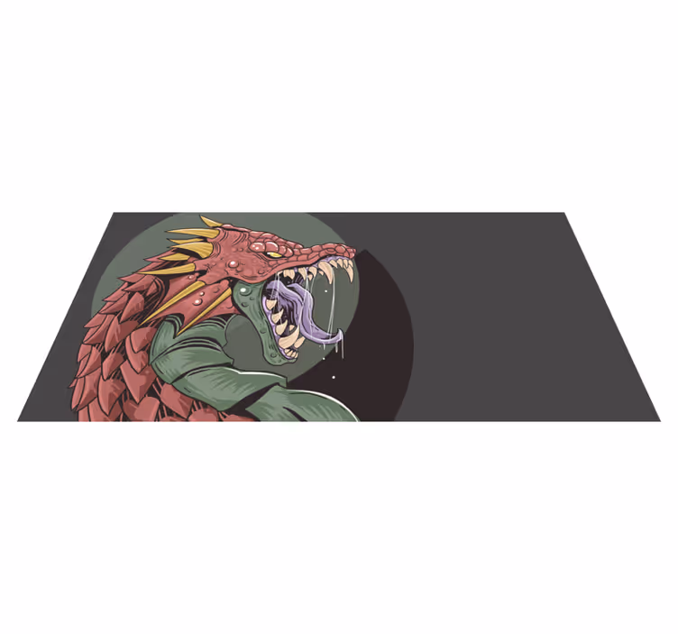 Dragon Head Illustration teenage bedroom rug - TenStickers