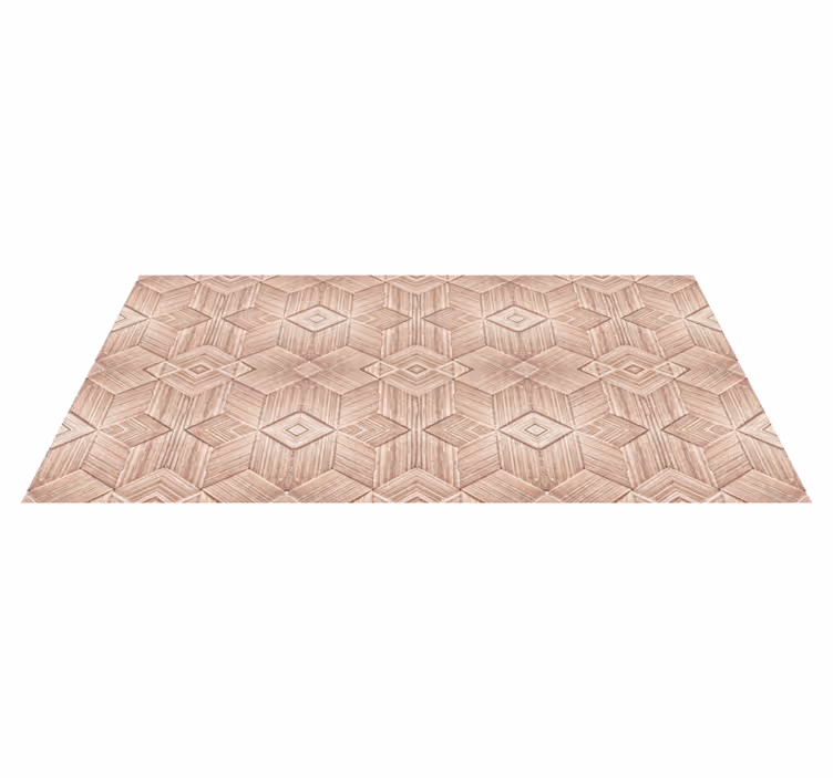 Geometric Pattern wood effect rug - TenStickers