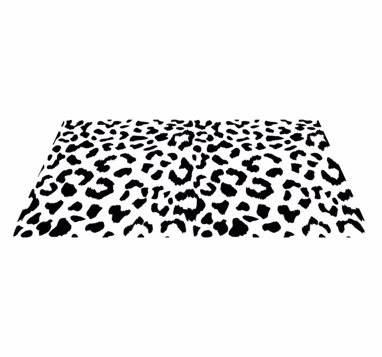 Black Leopard Pattern animal print rug - TenStickers