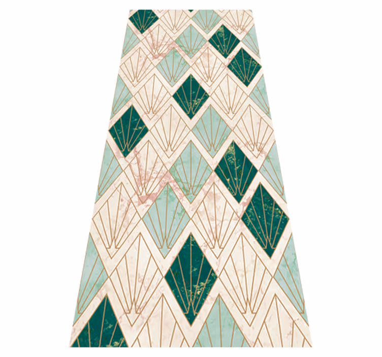 Art deco sea green pattern tile carpet - TenStickers