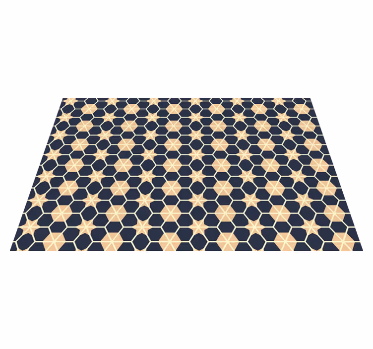 Hexagon star pattern geometric rug - TenStickers