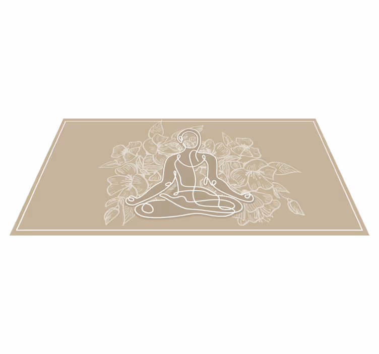 Meditative Floral Silhouette nature rug - TenStickers