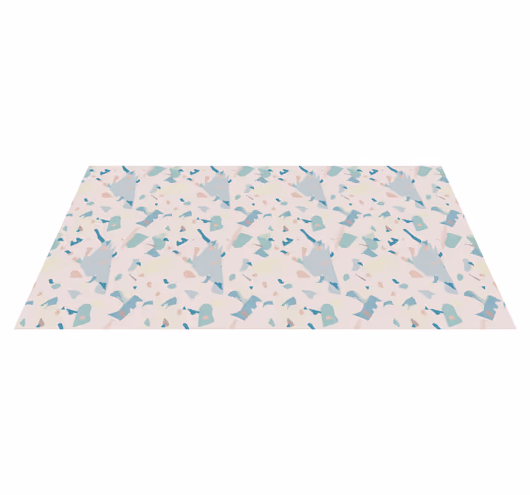 Pastel abstract shapes marble rug - TenStickers