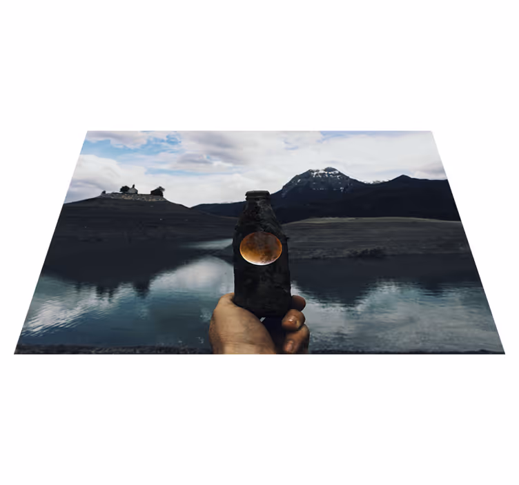 Bottle Moon View nature rug - TenStickers
