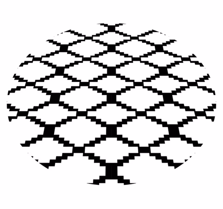 Modern black and white geometric rug - TenStickers