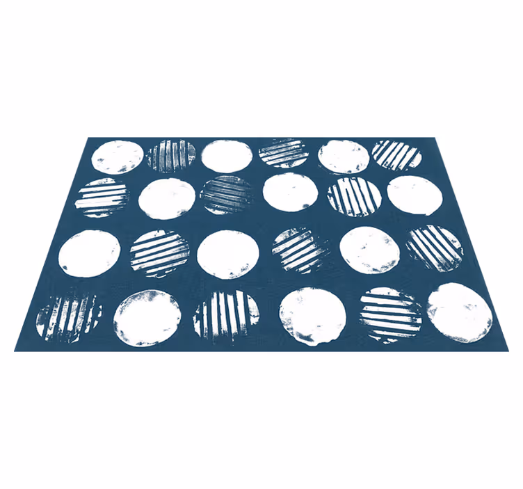 Circular white strokes geometric rug - TenStickers