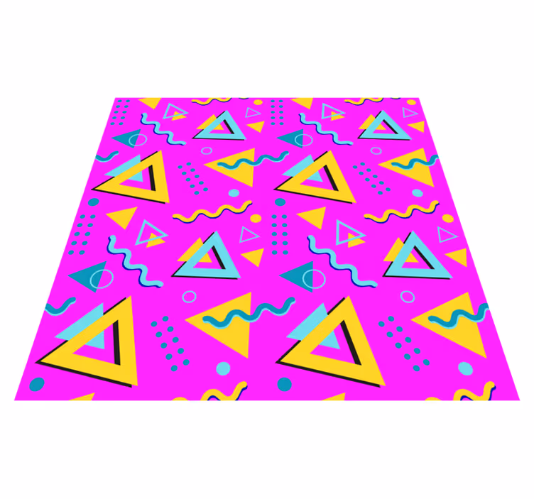 1980s memphis pattern geometric rug - TenStickers