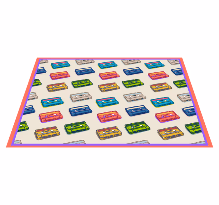 Colorful cassette tapes vintage rug - TenStickers