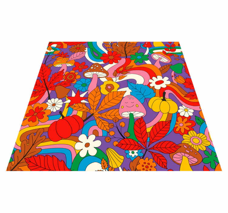 Vibrant floral arrangement floral rug - TenStickers