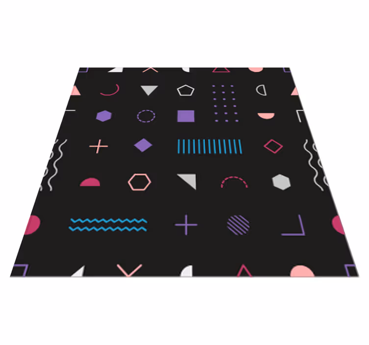 Playful Shapes Display geometric rug - TenStickers