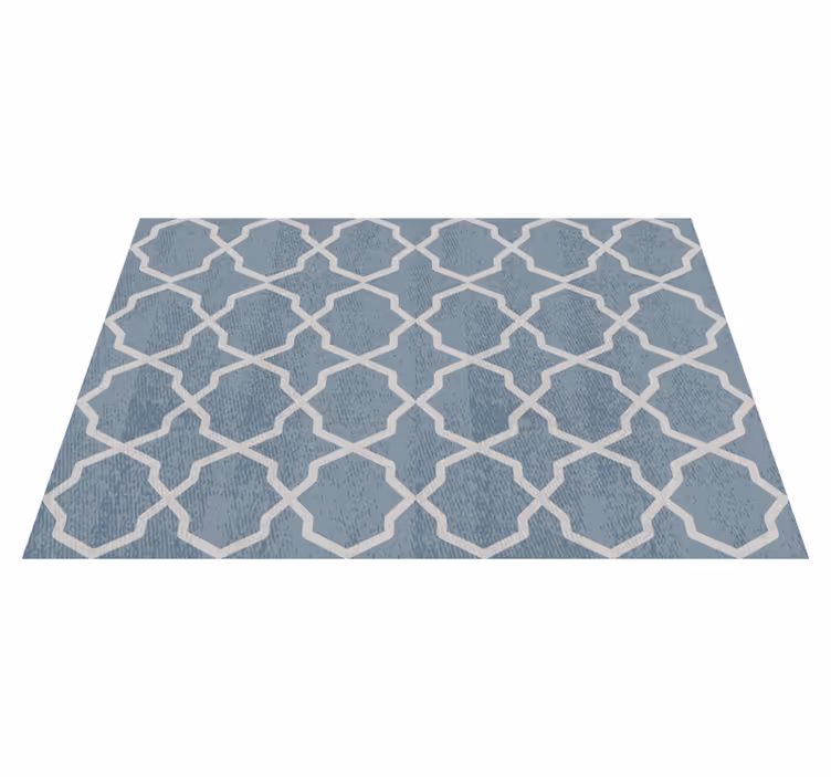 Geometric Blue Motif tile carpet - TenStickers