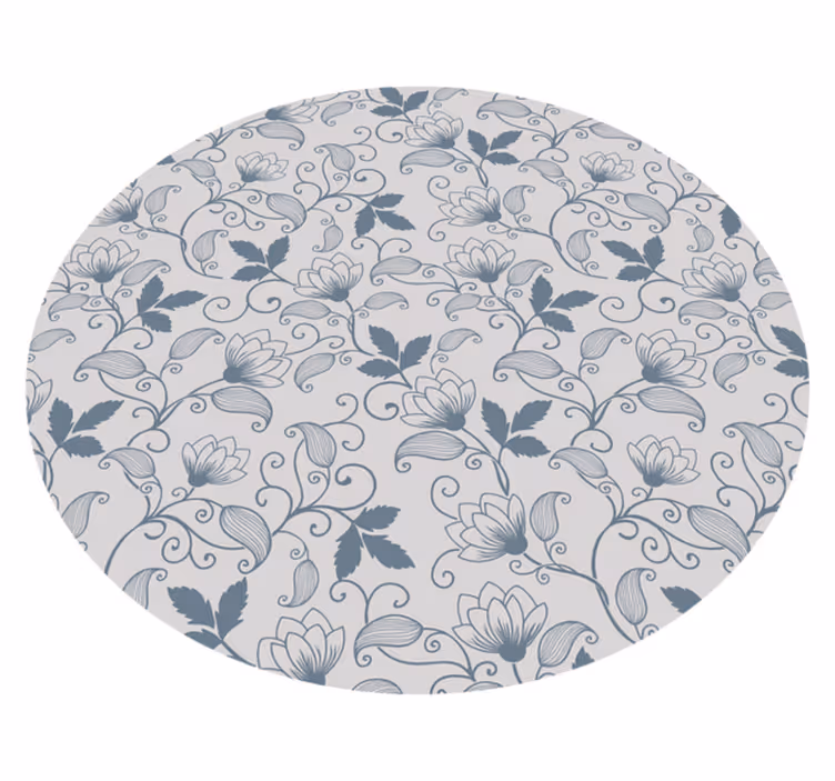 Floral blue "Hamptons" pattern rug - TenStickers