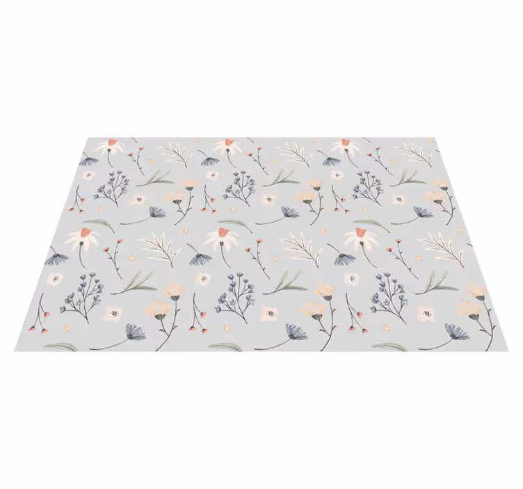 Floral rug with leaf design illustration - TenStickers