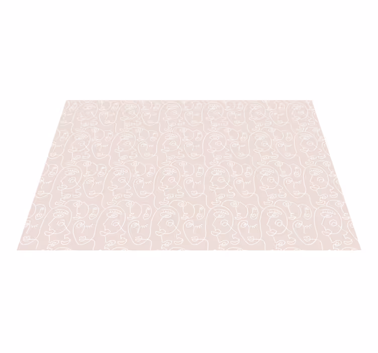 Minimalist Line Faces modern rug - TenStickers