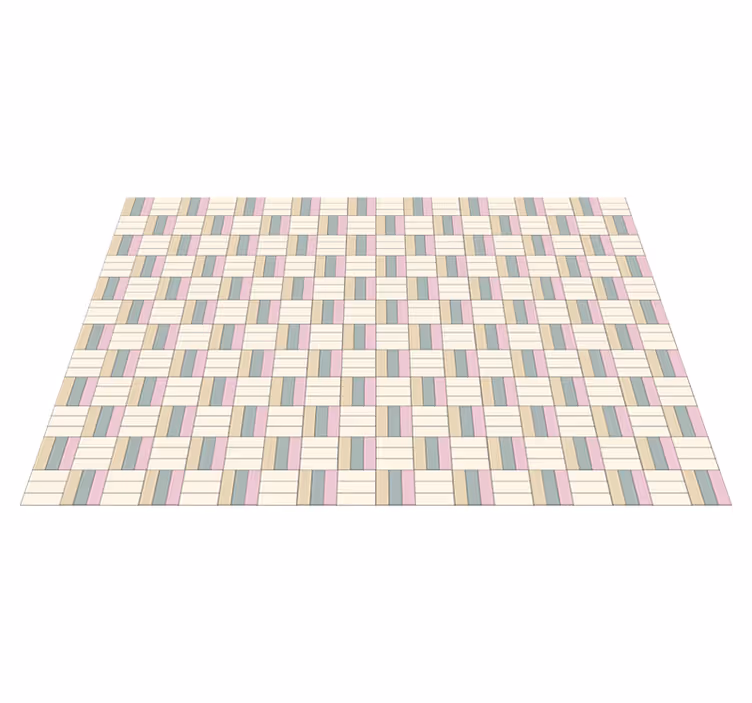 Woven colour blocks geometric rug - TenStickers