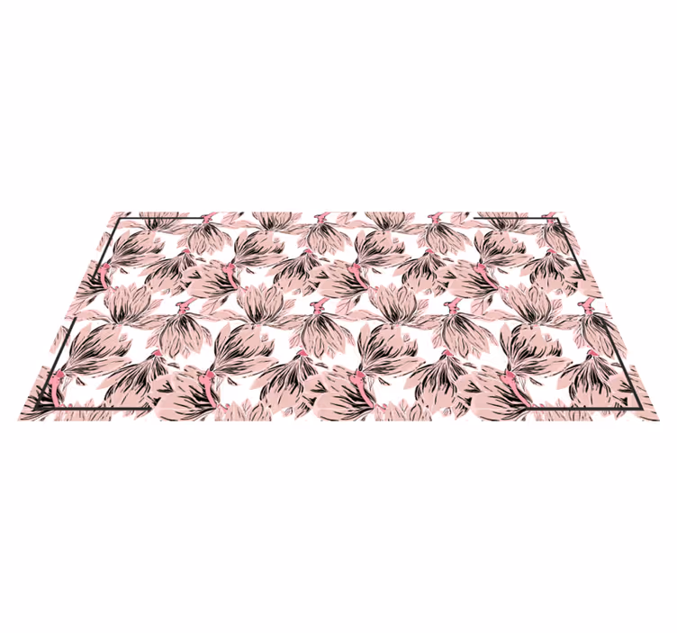 Blush Blossom Motif floral rug - TenStickers