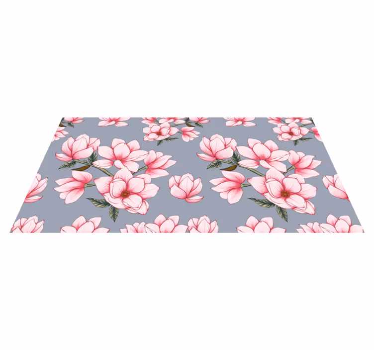 Delicate Blooms living room rug - TenStickers