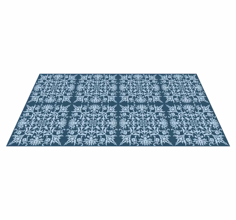 Floral Pattern Blueprint tile carpet - TenStickers