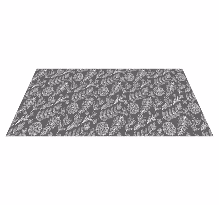 Floral rug with botanical leaf design - TenStickers