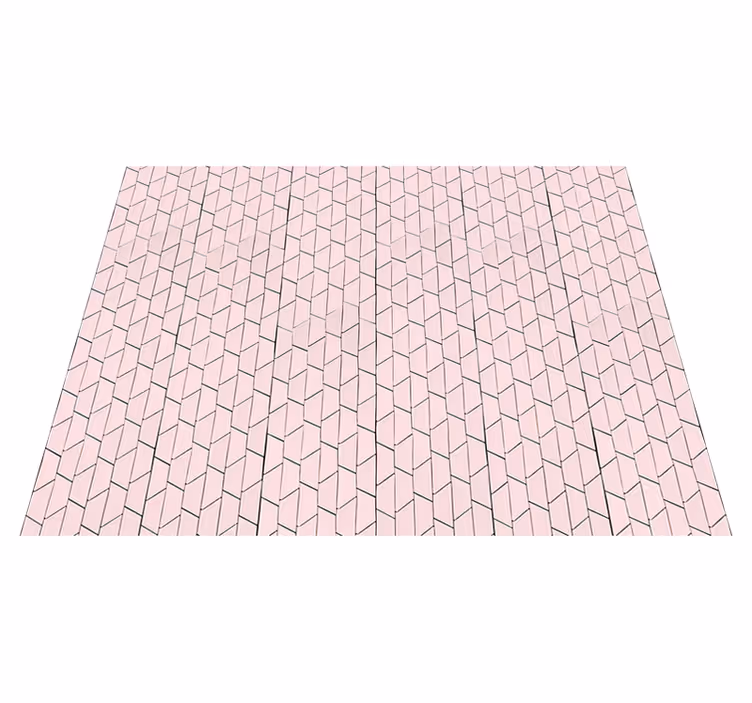 Pink geometric style tile carpet - TenStickers