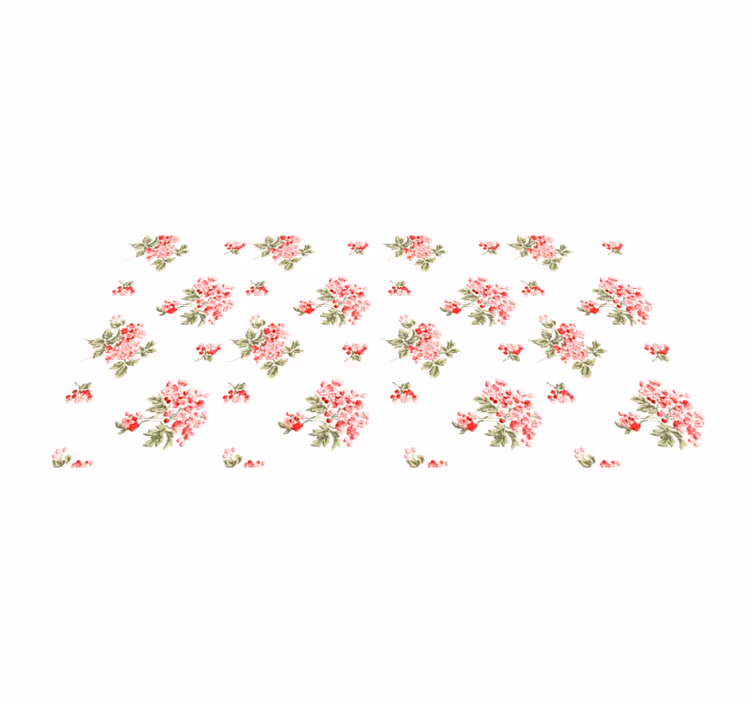 White minimalist design floral rug - TenStickers
