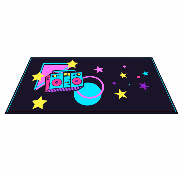 Colorful Boombox Graphic vintage rug - TenStickers