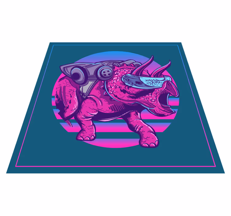 Cybernetic Rhino Illustration animal mat - TenStickers