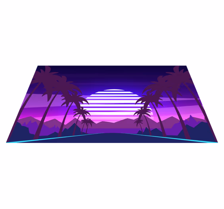 Retro Sunset Aesthetic modern rug - TenStickers