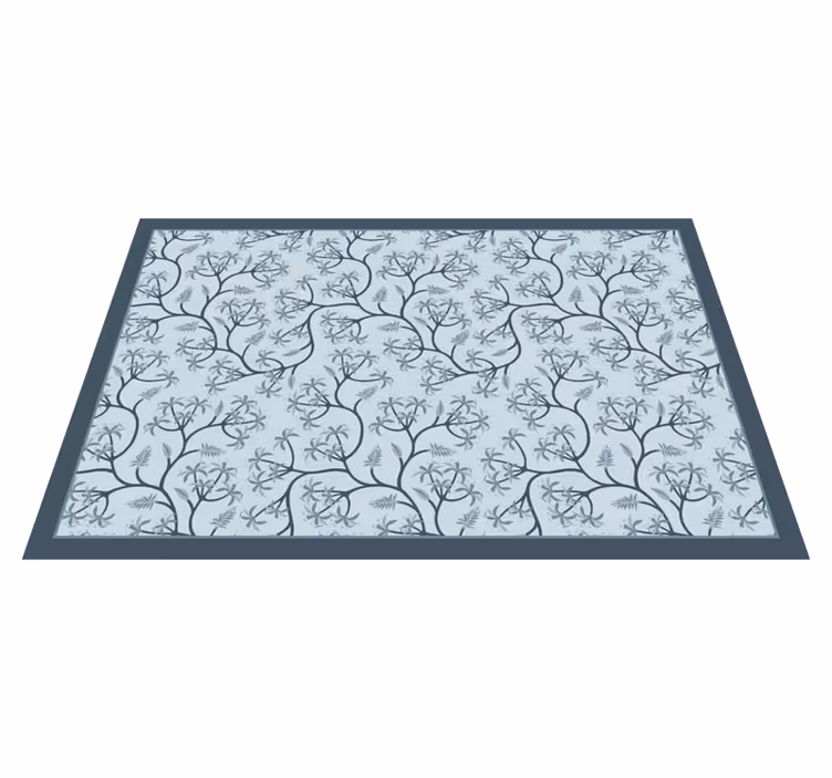 Botanical Silhouette Pattern floral rug - TenStickers