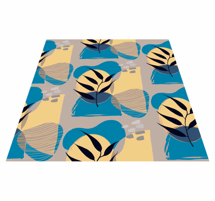 Abstract Botanical Pattern floral rug - TenStickers