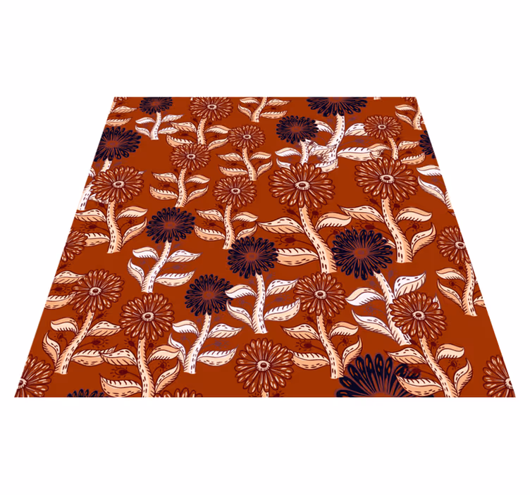 Floral Pattern Harmony flower rug - TenStickers