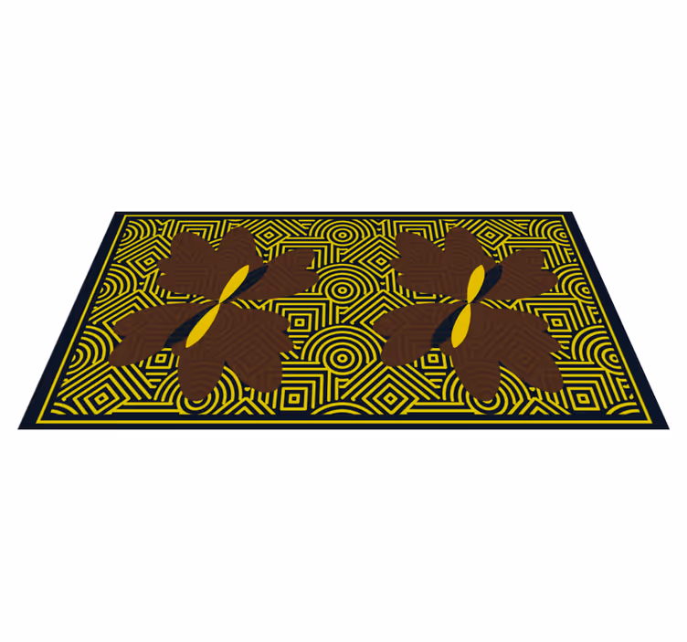 Geometric rug in floral contrast design - TenStickers