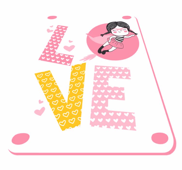 Ballerina Love Illustration nursery rug - TenStickers