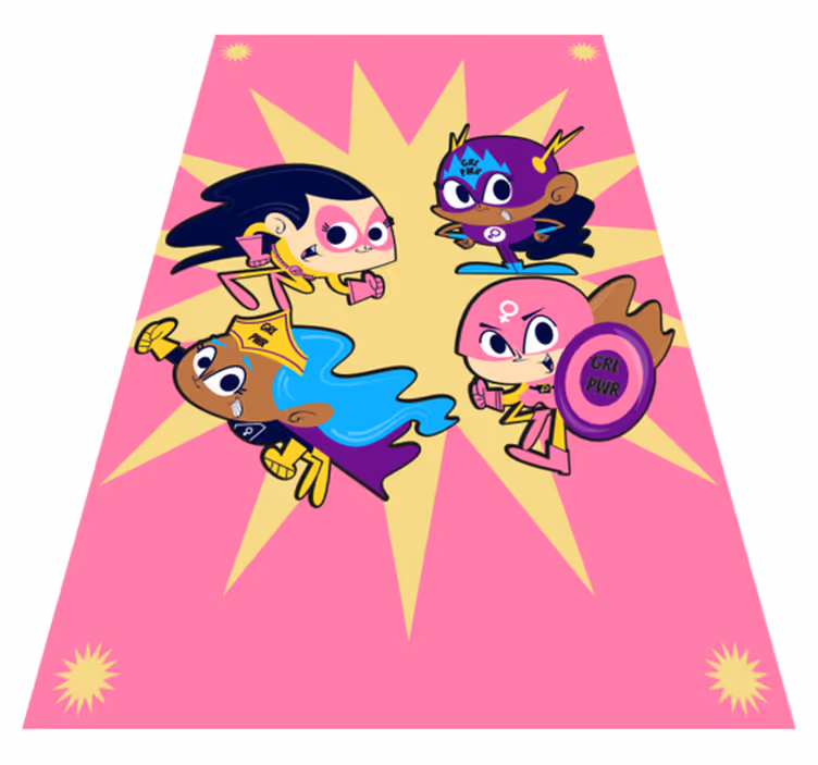 Colorful Superhero Characters kids carpet - TenStickers