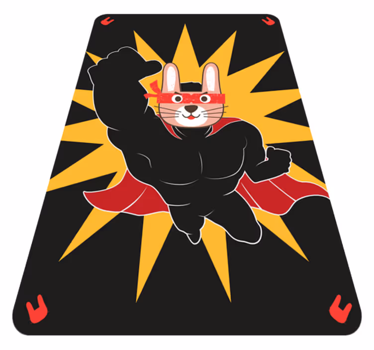 Superhero Bunny Adventure kids carpet - TenStickers