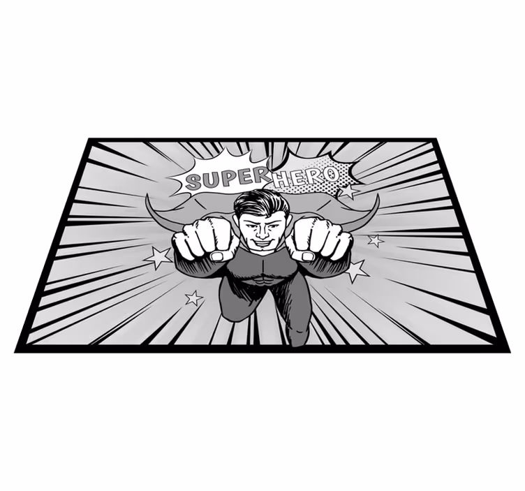 Dynamic Superhero Graphic kids carpet - TenStickers