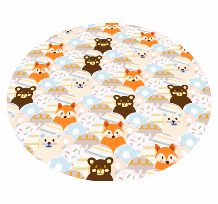 Adorable Animal Pattern nursery rug - TenStickers