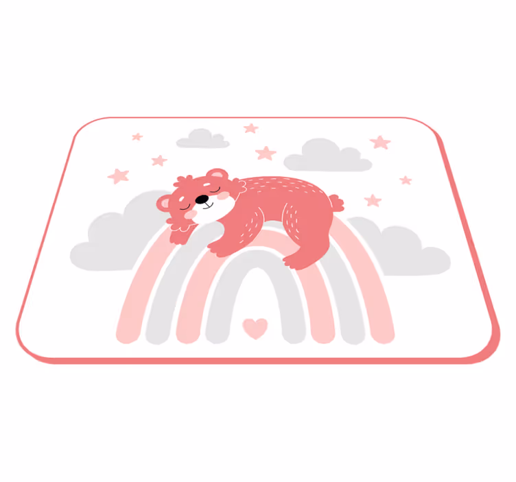 Sleepy Bear Rainbow nursery rug - TenStickers
