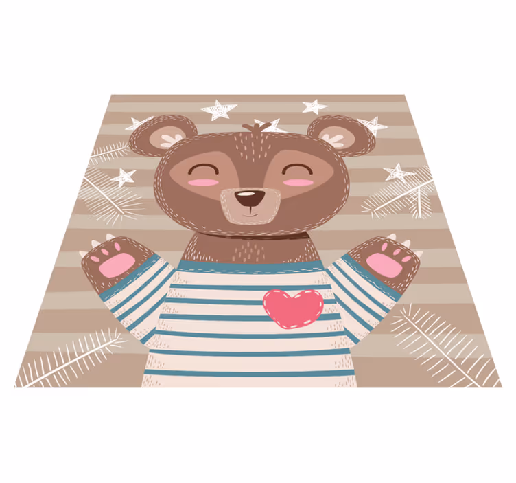 Adorable Bear Illustration nursery rug - TenStickers